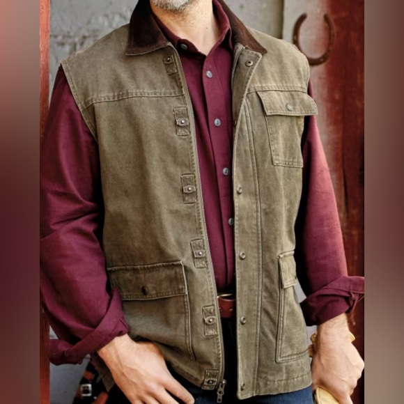 Orton Brothers- Men's Brown Vest-The Vermont barn coat,‎ Size: Large - Picture 11 of 11